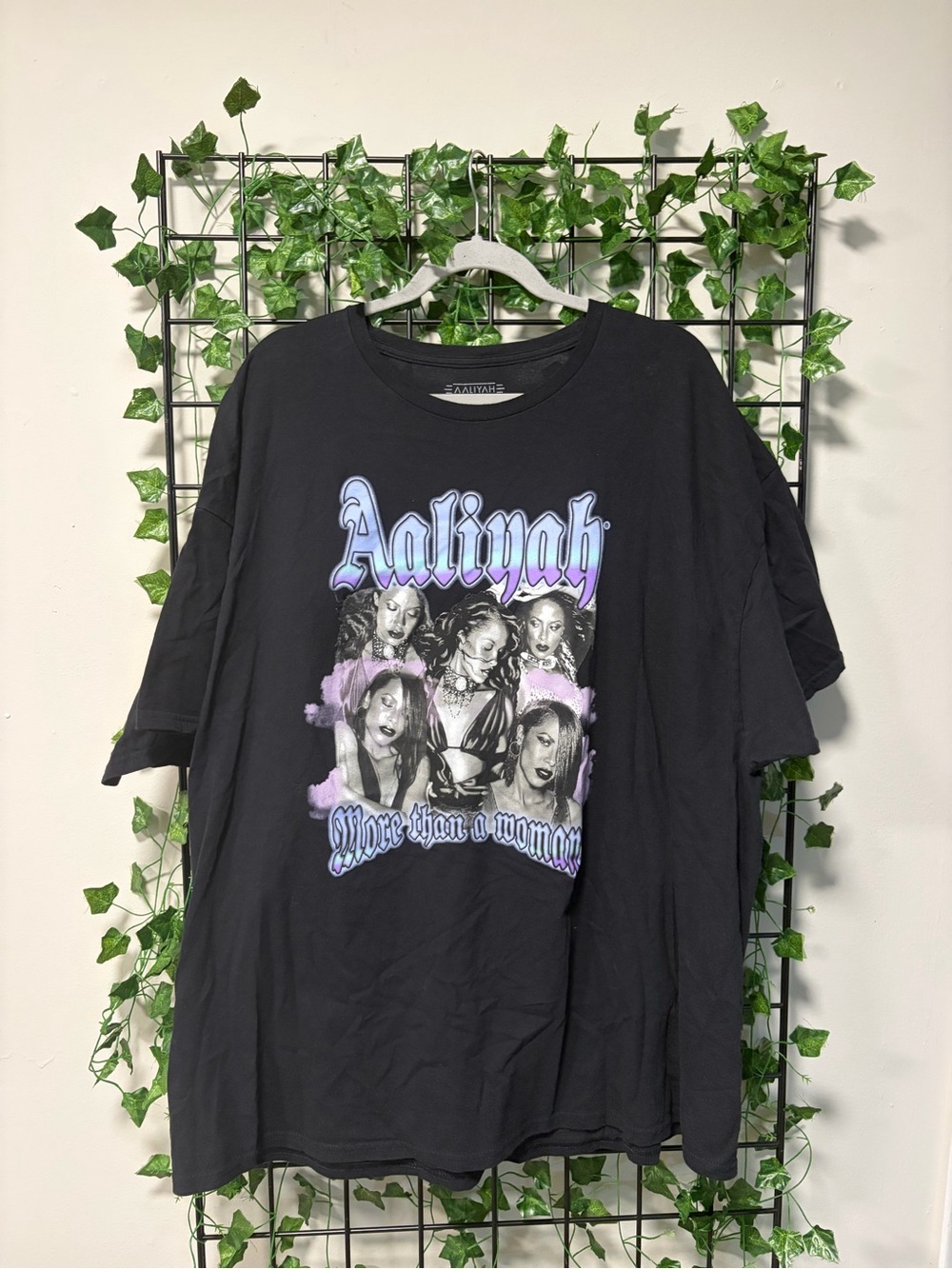Aaliyah Graphic Tee - Black with Lavender Accents